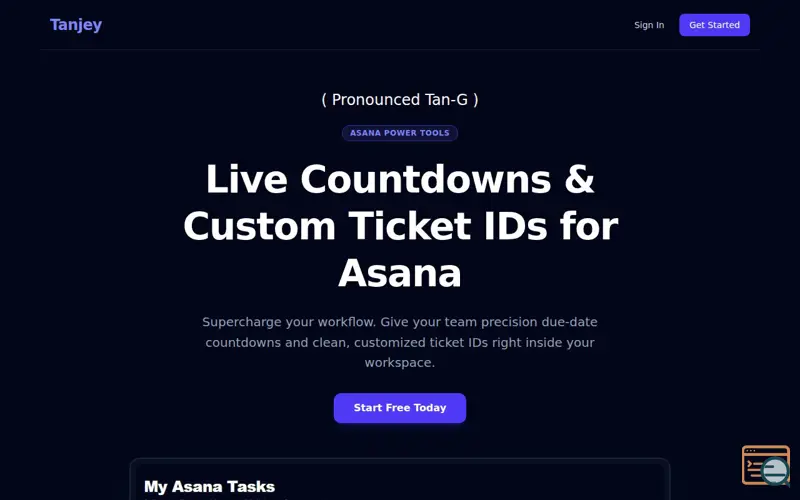 Screenshot of Tanjey | Task Timers & Asana Management