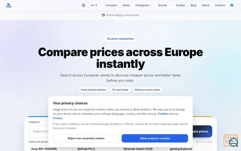 Screenshot of Haggl