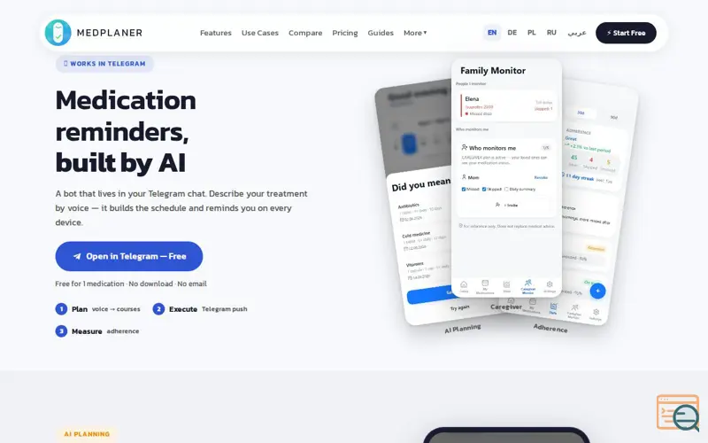 Screenshot of MedPlanner for Telegram