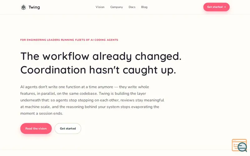 Screenshot of Twing · The inbox you own
