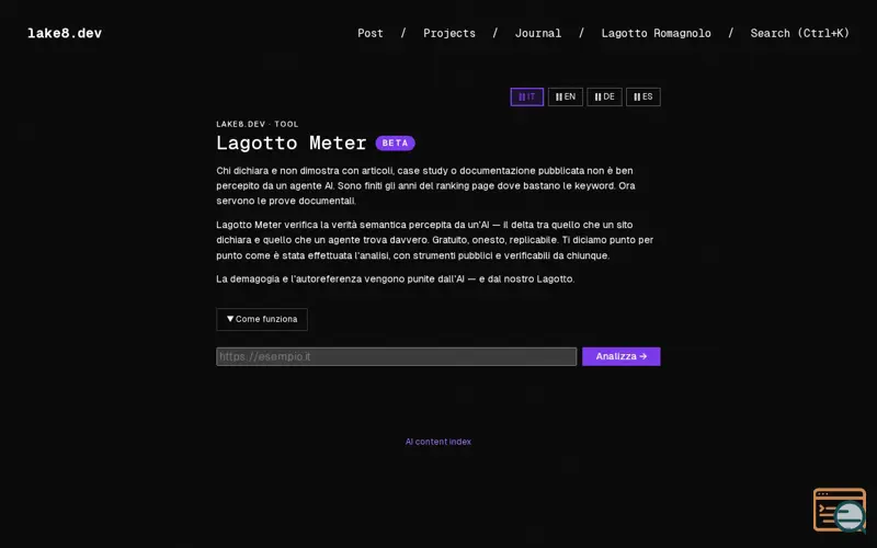 Screenshot of Lagotto Meter