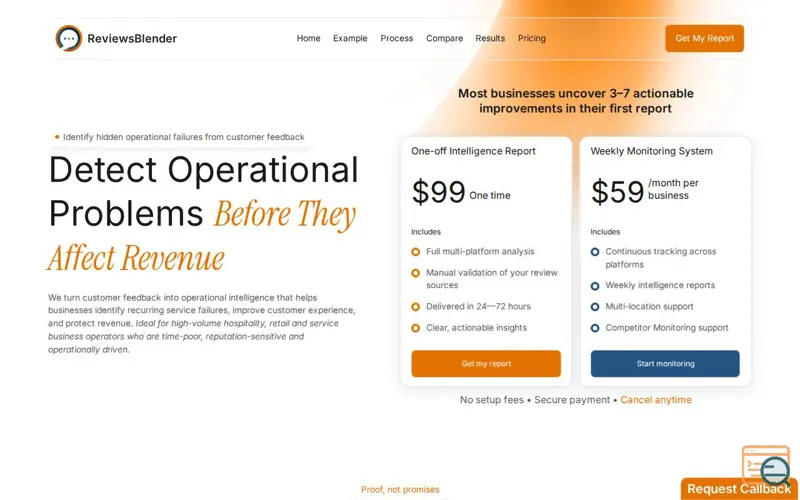 Screenshot of ReviewsBlender