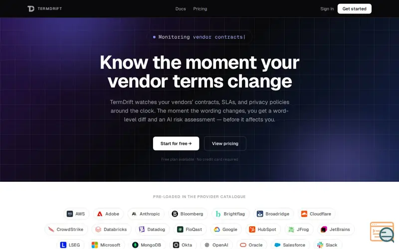 Screenshot of TermDrift
