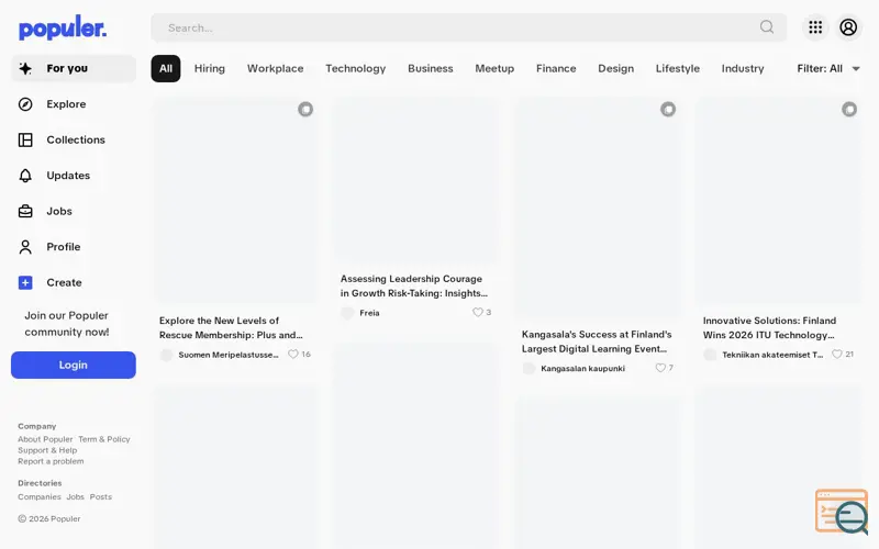 Screenshot of Populer