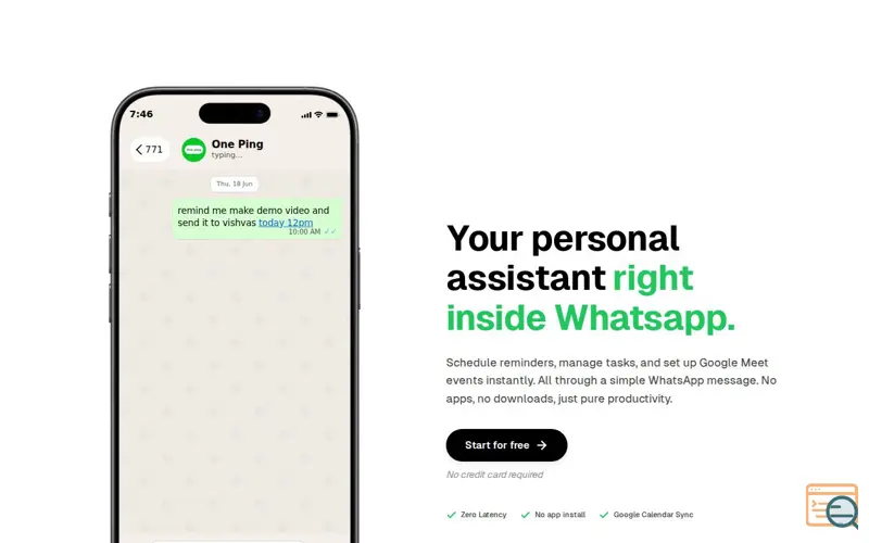 Screenshot of One Ping Assitant