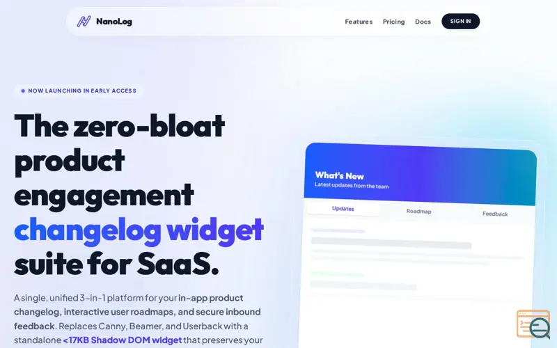 Screenshot of NanoLog