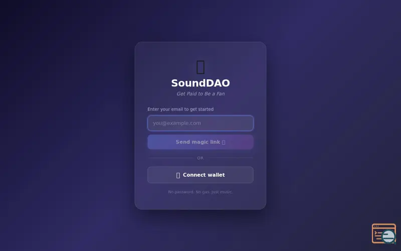 Screenshot of SoundDAO beta