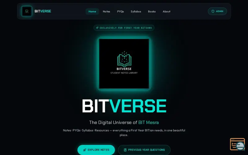 Screenshot of Bitverse | Student Resource Hub for BIT Mesra