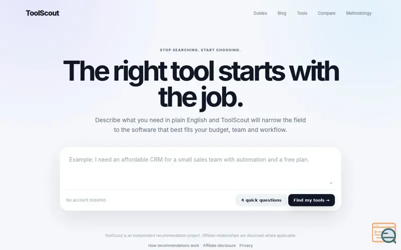 Screenshot of ToolScout