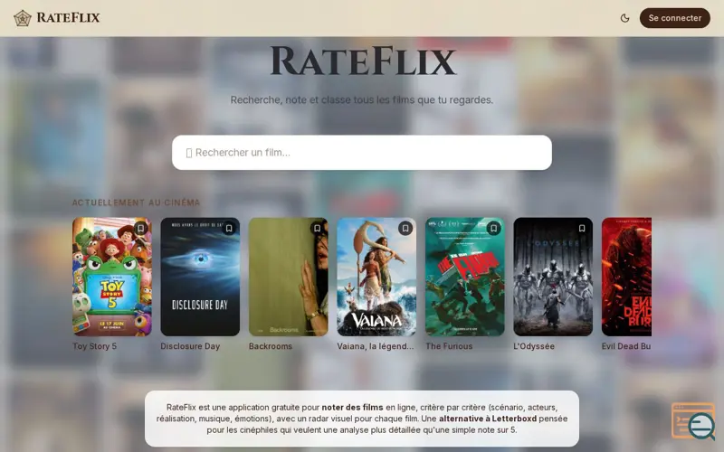 Screenshot of RateFlix