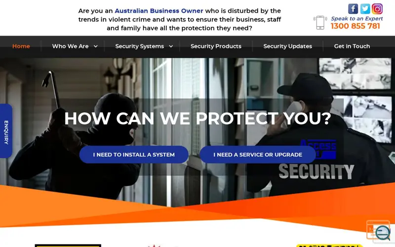 Screenshot of Access 1 Security Systems