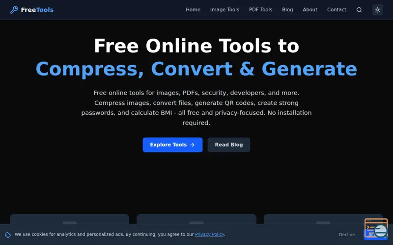 Screenshot of : Free Tools For Me