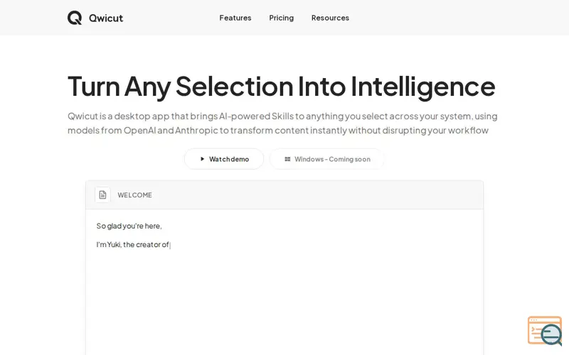 Screenshot of Qwicut