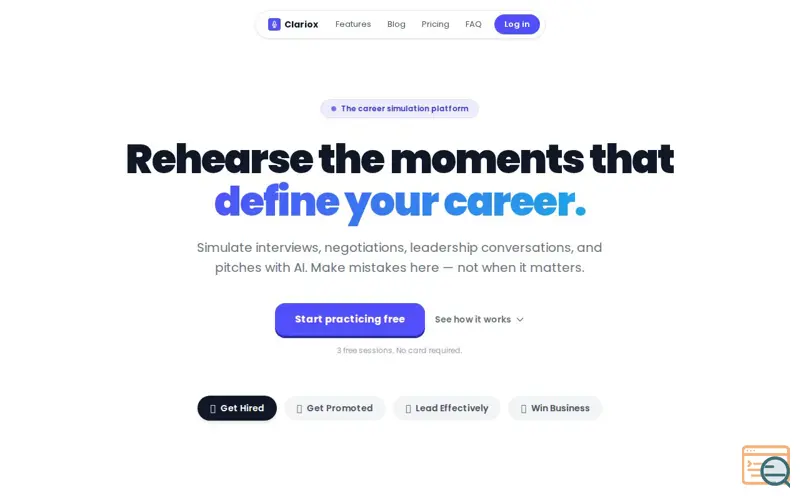 Screenshot of Clariox