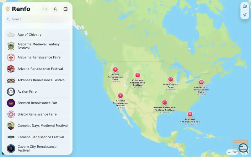 Screenshot of Renfo, a launch using Apple MapKit