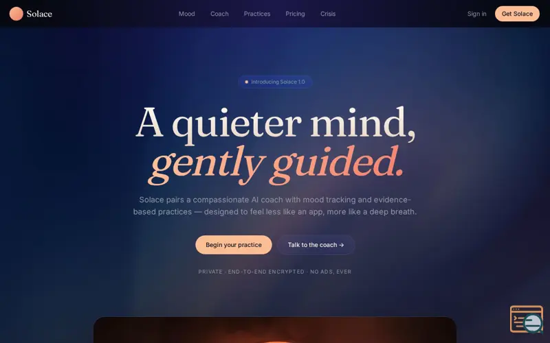 Screenshot of Solace - Your mental coach