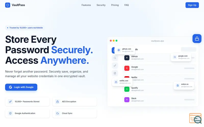 Screenshot of VaultPass