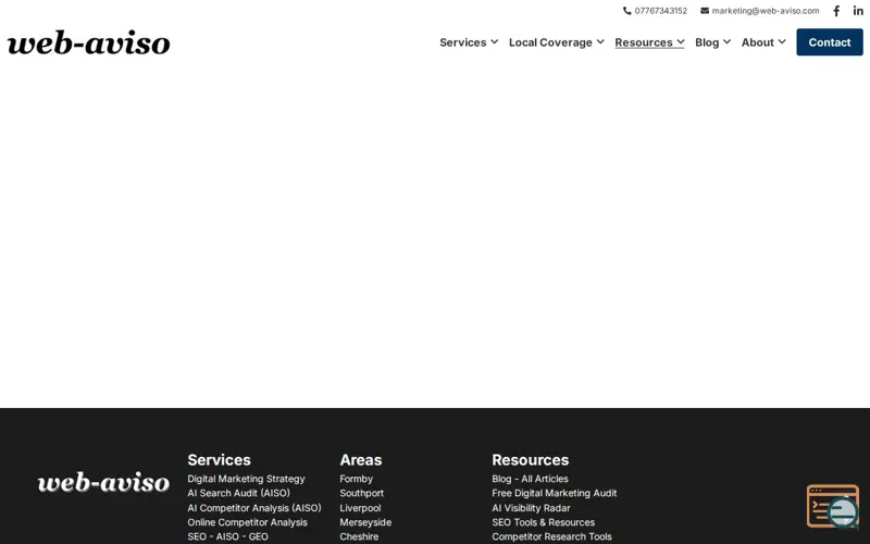 Screenshot of web-aviso Free Digital Marketing Audit  , a launch using Strikingly