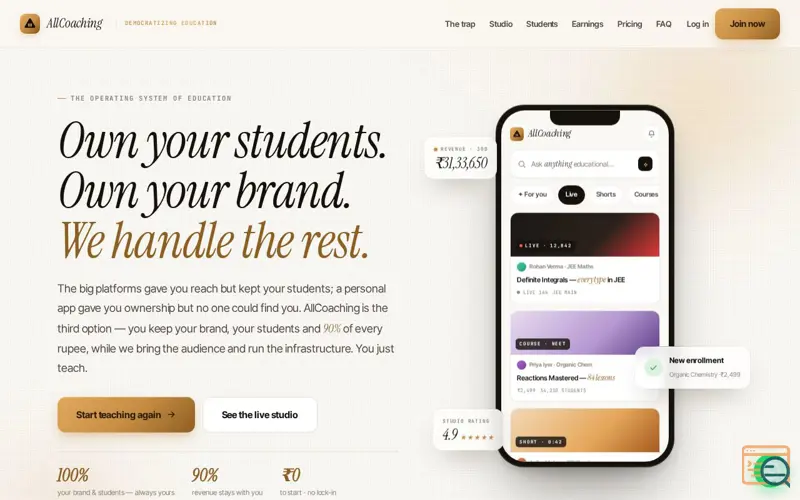 Screenshot of AllCoaching