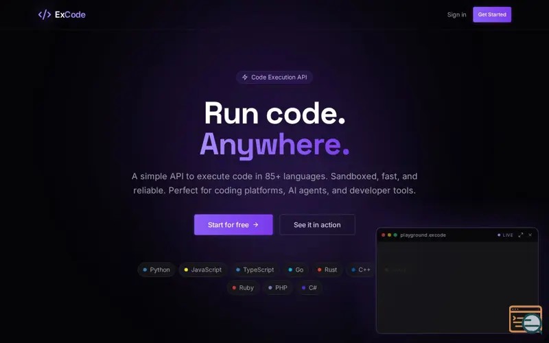 Screenshot of ExCode