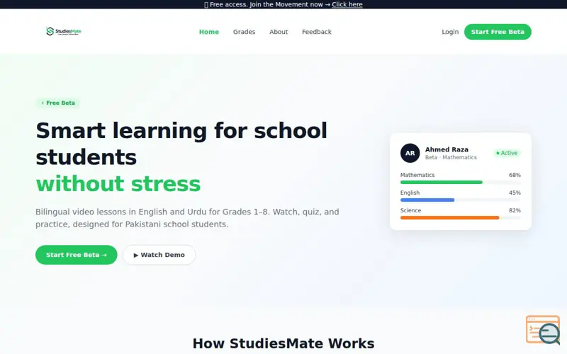 Screenshot of StudiesMate