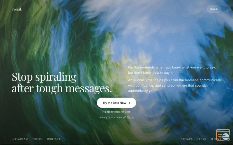 Screenshot of Spiral, a launch using TanStack Start