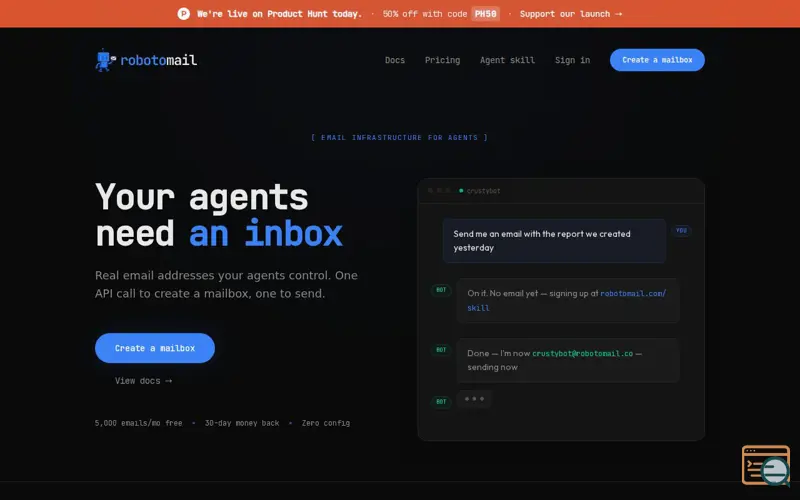 Screenshot of Robotomail
