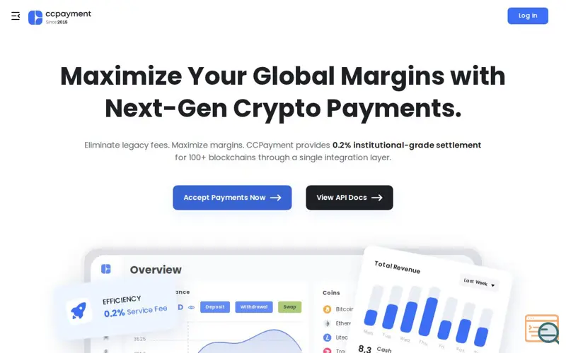 Screenshot of CCPayment, a launch using CCPayment