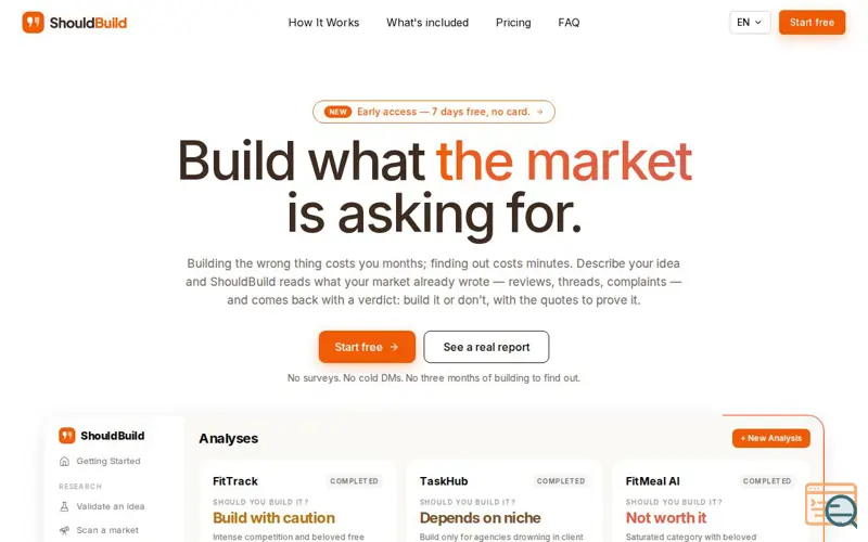 Screenshot of ShouldBuild