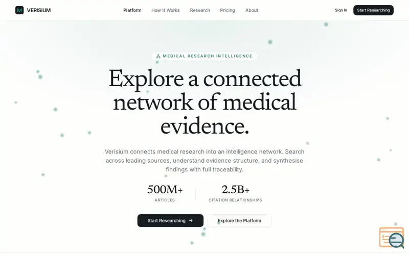 Screenshot of VERISIUM
