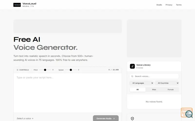 Screenshot of VoxaLoud