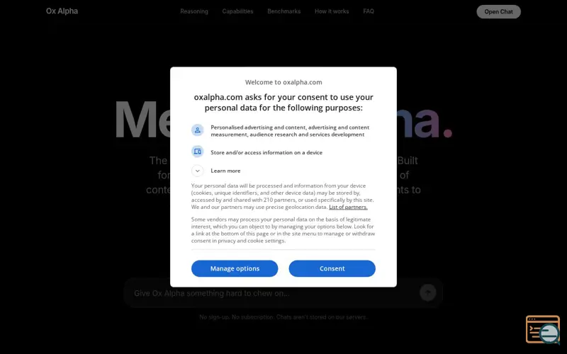 Screenshot of Ox Alpha