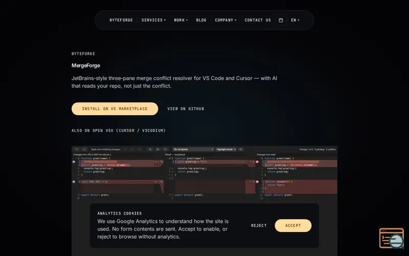 Screenshot of MergeForge