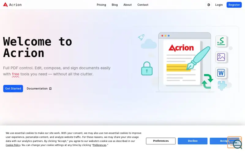Screenshot of Acrion
