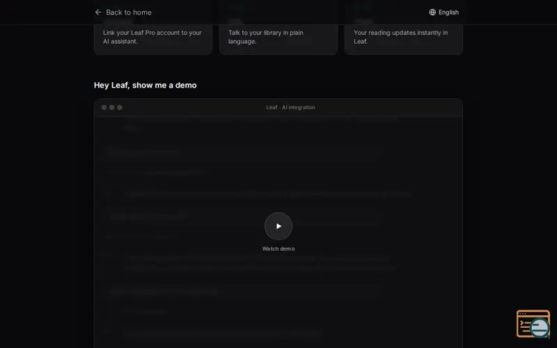 Screenshot of Leaf 