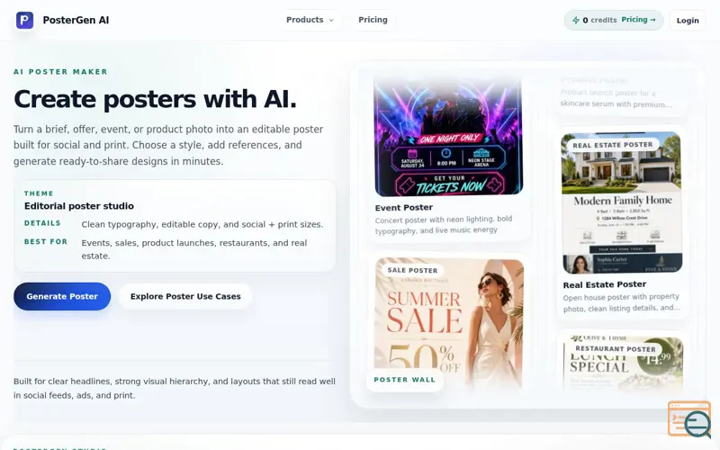 Screenshot of postergenai