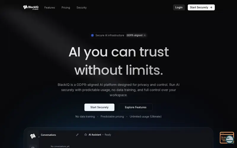 Screenshot of BlackIQ Studio