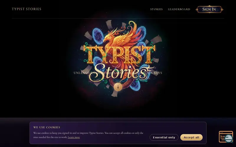 Screenshot of TypistStories