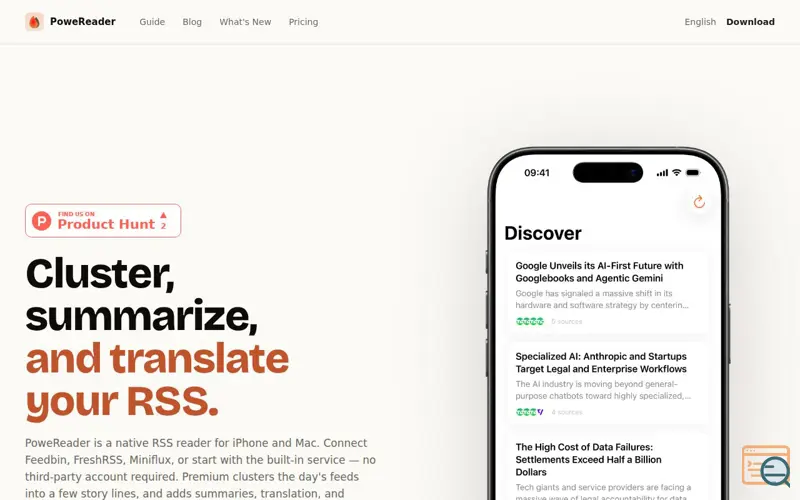 Screenshot of PoweReader