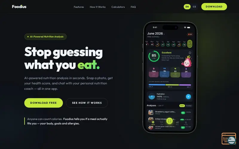 Screenshot of Foodius — Stop Guessing What You Eat