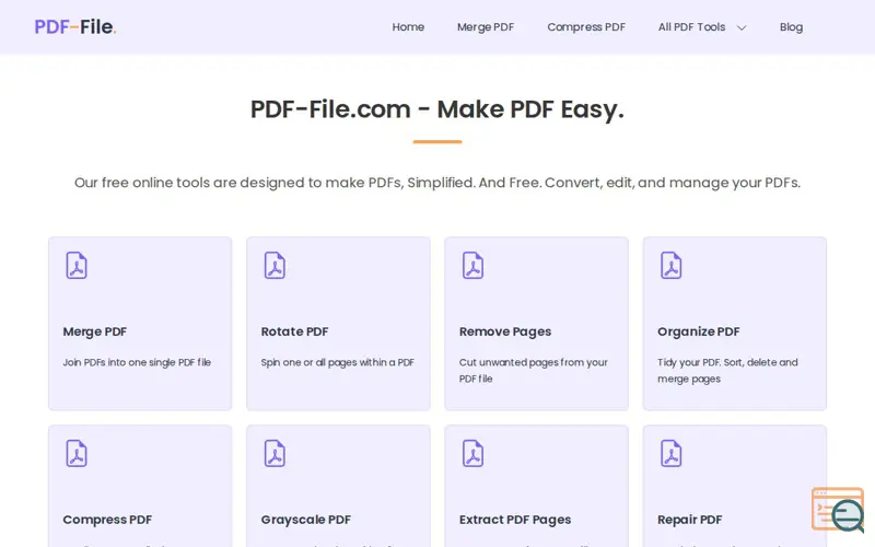 Screenshot of Free Online PDF Tools