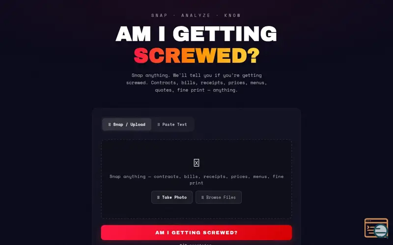 Screenshot of Am I Getting Screwed?