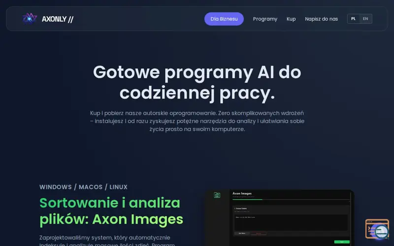 Screenshot of Axonly, a launch using Emotion