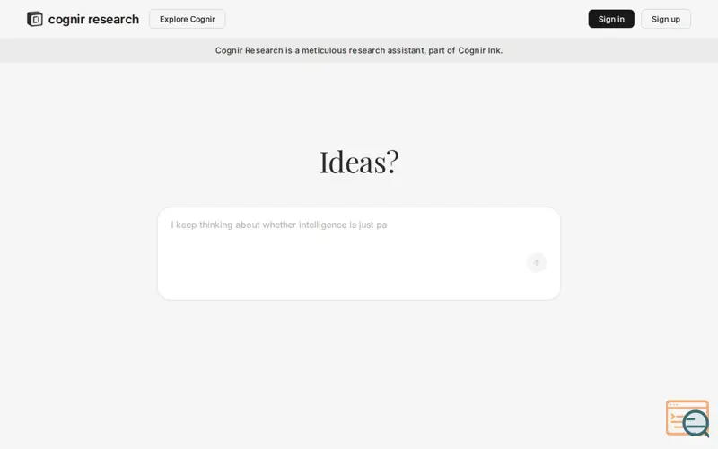 Screenshot of Cognir Research
