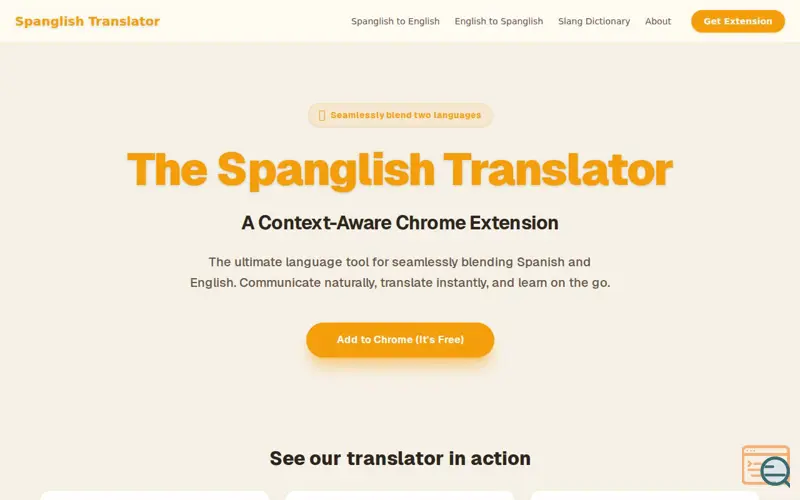 Screenshot of Spanglish Translator