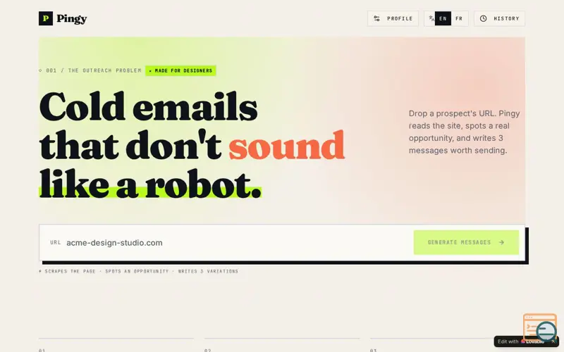 Screenshot of Pingy