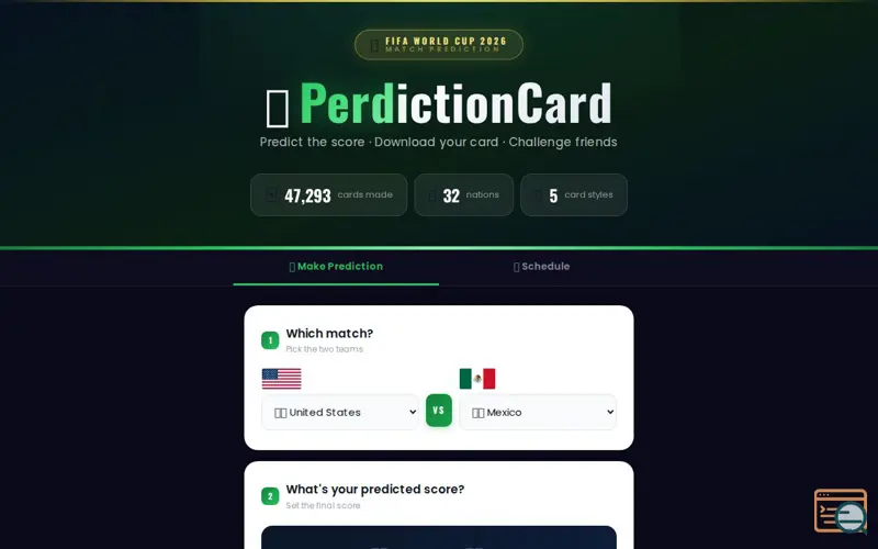 Screenshot of PredictionCard