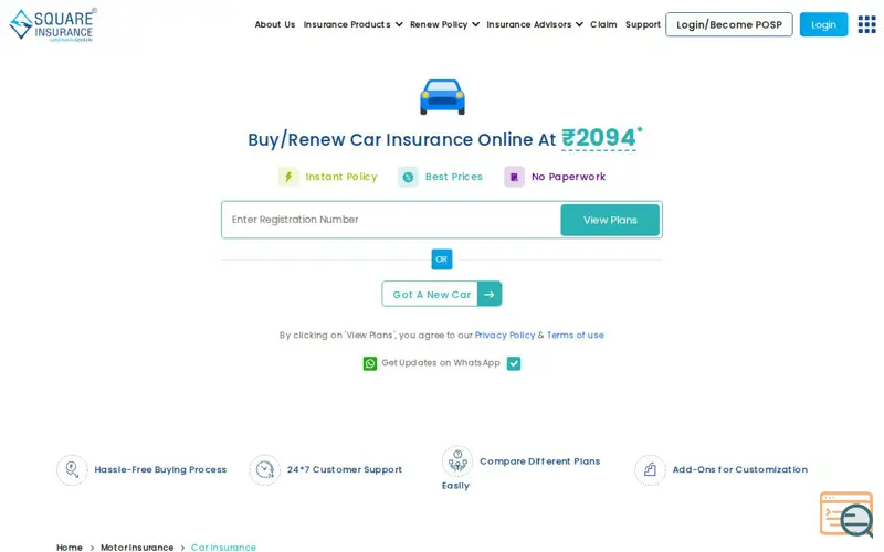 Screenshot of Squareinsurance