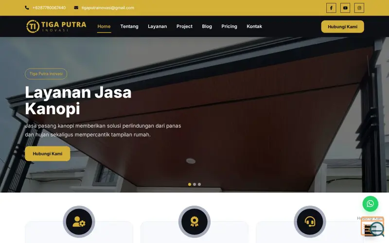 Screenshot of Tiga Putra Inovasi, a launch using Jagoan Hosting DNS