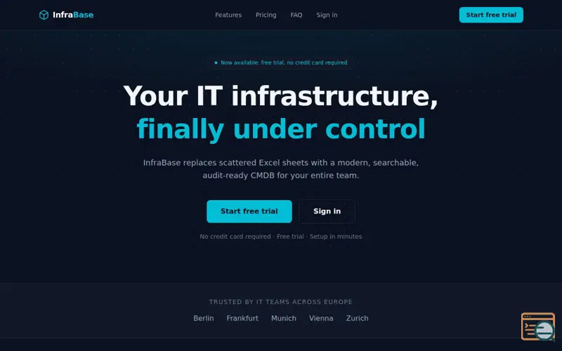 Screenshot of InfraBase
